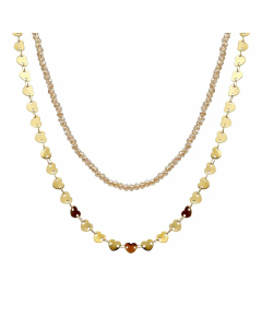Vacation Modern Style Heart Shape Stainless Steel Layered Plating Gold Plated Layered Necklaces