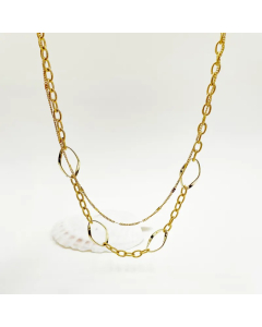 Modern Style Simple Style Classic Style Geometric Stainless Steel Polishing Plating Gold Plated Layered Necklaces