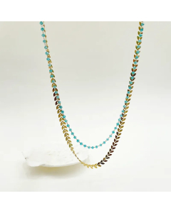 Casual Elegant Vacation Grain Stainless Steel Layered Plating Gold Plated Layered Necklaces
