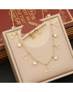 Wholesale Fine Jewelry Set Modern Style Heart Shape Flower Stainless Steel Plating Inlay Artificial Diamond Pendant. Necklace