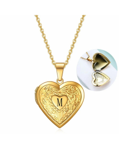 Simple Style Letter M Heart Shape Plating 18K Gold Plated Pendant Stainless Steel Necklace 