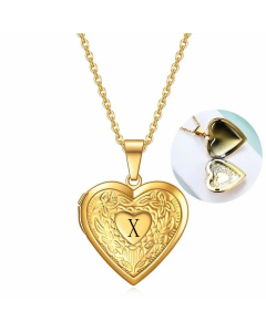 Simple Style Letter X Heart Shape Plating 18K Gold Plated Pendant Stainless Steel Necklace 