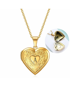 Wholesale Stainless Steel Necklace Simple Style Letter Heart Shape Plating 18K Gold Plated Pendant Necklace
