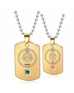 Wholesale Unisex Stainless Steel Necklace Simple Style Constellation Plating 18K Gold Plated Pendant Necklace