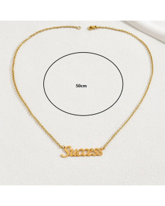 Casual Simple Style Letter Plating 18K Gold Plated Stainless Steel Necklace 