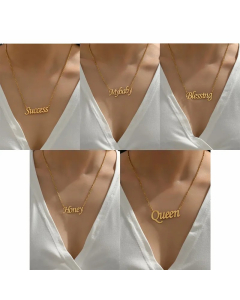 Wholesale Stainless Steel Necklace Casual Simple Style Letter Plating 18K Gold Plated Necklace