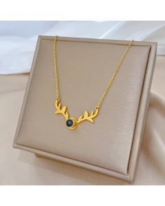 Gold Color Lady Geometric Plating Gold Plated Pendant Stainless Steel Necklace