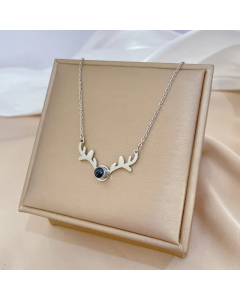 Steel Color Lady Geometric Plating Gold Plated Pendant Stainless Steel Necklace