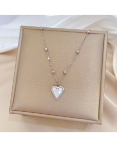 Steel Color Lady Heart Shape Plating Gold Plated Pendant Stainless Steel Necklace