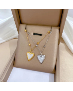 Wholesale Stainless Steel Necklace Lady Heart Shape Plating Gold Plated Pendant Necklace