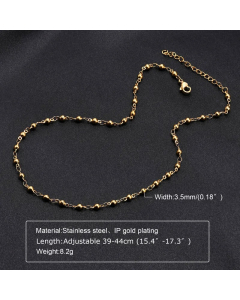 INS Style Cross Star Heart Plating 18K Gold Plated Stainless Steel Necklace Chains 