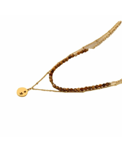 Retro Round Star Stainless Steel Beaded Alloy Plating Hollow Out Layered Necklaces
