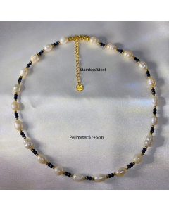Simple Style Round Stainless Steel Artificial Pearl Beaded Necklace