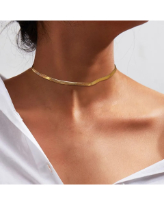 INS Style Retro Simple Style Solid Color Stainless Steel Plating 18K Gold Plated Necklace