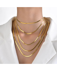 INS Style Retro Simple Style Solid Color Stainless Steel Plating 18K Gold Plated Necklace_colorza_1