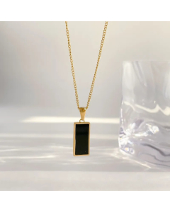 Simple Style Square Titanium Steel Inlay Shell Necklace
