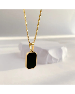 Simple Style Square Titanium Steel Inlay Shell Necklace