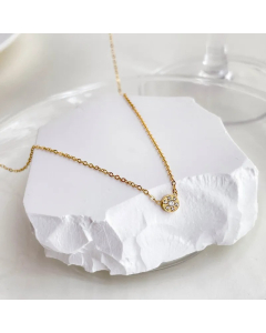 Elegant Lady Simple Style Geometric Titanium Steel Inlay Rhinestones Pendant Necklace