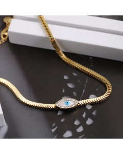 Hip-Hop Retro Devil'S Eye Titanium Steel Plating Gold Plated Necklace