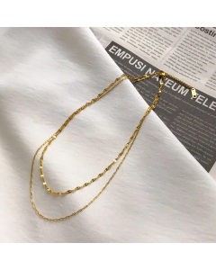 Simple Style Solid Color Titanium Steel Patchwork Layered Necklaces_colorza_3