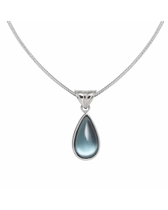 Simple Style Water Droplets Stainless Steel Plating Inlay Glass 18K Gold Plated Pendant Necklace