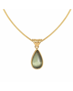 Elegant Simple Style Water Droplets Stainless Steel Plating Inlay Glass 18K Gold Plated Pendant Necklace