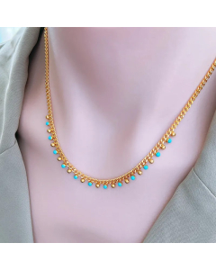 Simple Style Round Star Moon Titanium Steel Epoxy Plating 18K Gold Plated Necklace