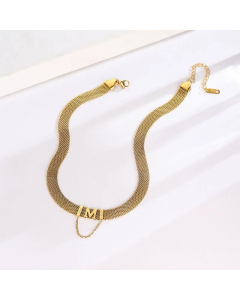 Hip-Hop Retro Letter Titanium Steel Plating Gold Plated Necklace