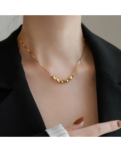 Simple Style Solid Color Titanium Steel Plating Gold Plated Pendant Necklace