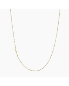 Letter F Titanium Steel Plating Titanium Steel 18K Gold Plated Pendant Necklace