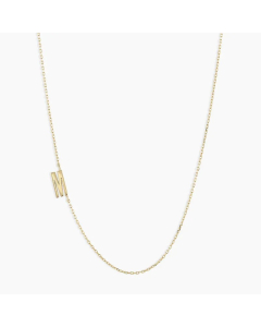 Letter M Titanium Steel Plating Titanium Steel 18K Gold Plated Pendant Necklace