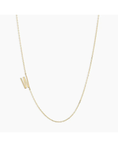 Letter W Titanium Steel Plating Titanium Steel 18K Gold Plated Pendant Necklace