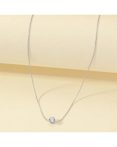 Elegant Shiny Geometric Titanium Steel Polishing Plating Inlay Zircon 18K Gold Plated Pendant Necklace