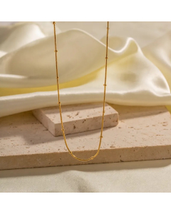 Simple Style Round Stainless Steel Plating 18K Gold Plated Necklace