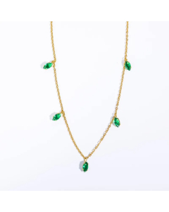 Simple Style Solid Color Titanium Steel Plating Inlay Zircon 18K Gold Plated Necklace