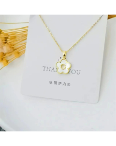 Elegant Flower Alloy Titanium Steel Plating Pendant Necklace