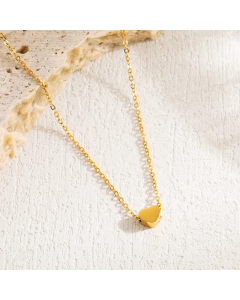 INS Style Sweet Artistic Heart Shape Flower Boots Stainless Steel Enamel Plating Carving 18K Gold Plated Pendant Necklace
