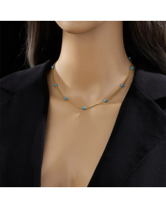 Casual Retro Round Titanium Steel Beaded Plating 18K Gold Plated Necklace