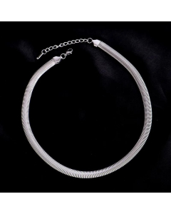 Wholesale Stainless Steel Fine Jewelry Snake Bones Chain Necklace Bracelet-Steel Color-Necklace