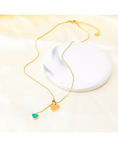 Elegant Heart Shape Butterfly Titanium Steel Inlay Artificial Pearls Rhinestones Shell Necklace