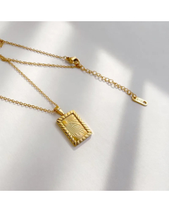 Hip-Hop Retro Square Titanium Steel Patchwork Necklace