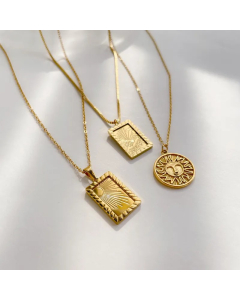 Hip-Hop Retro Square Titanium Steel Patchwork Necklace