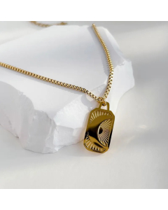 Simple Style Moon Titanium Steel Inlay Pendant Necklace