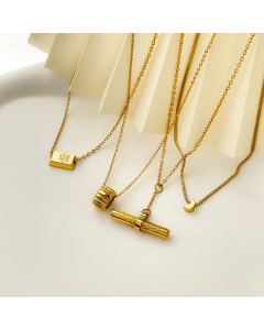 Hip-Hop Retro Solid Color Titanium Steel Chain Necklace