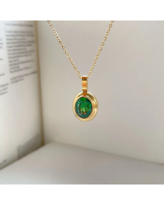 Simple Style Square Oval Titanium Steel Inlay Rhinestones Necklace
