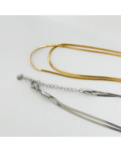 Hip-Hop Geometric Titanium Steel Plating Layered Necklaces