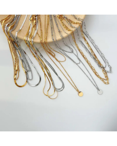 Hip-Hop Geometric Titanium Steel Plating Layered Necklaces_colorza_4