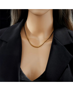 Casual Color Block Titanium Steel Plating 18K Gold Plated Necklace