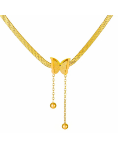 Simple Style Butterfly Stainless Steel Plating Necklace-Gold Color-Necklace