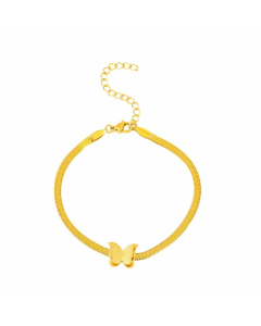 Simple Style Butterfly Stainless Steel Plating Necklace-Gold Color-Bracelet